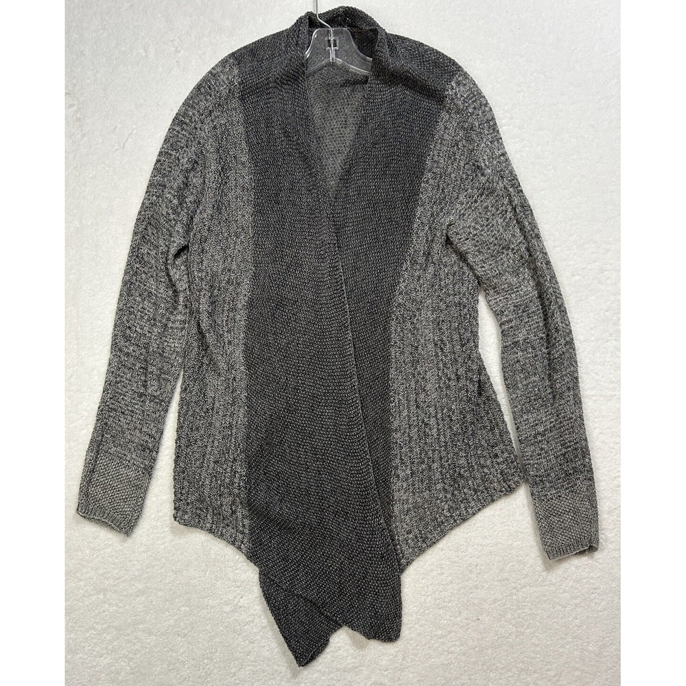 Eileen Fisher Womens Size M? Gray Long Sleeve Linen Cardigan Sweater (T1)